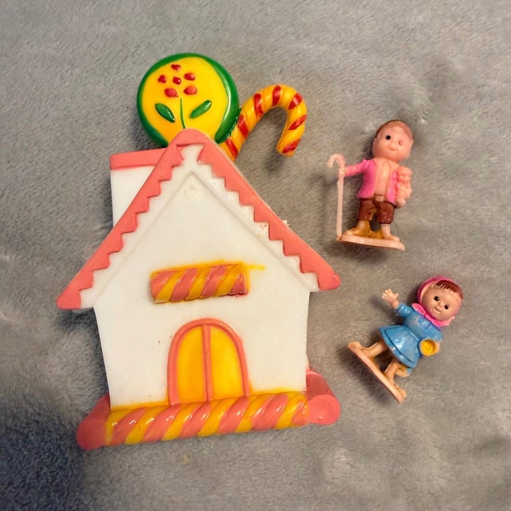 Vintage Gingerbread‎ House Christmas Cake Topper Set 3pc 1990s